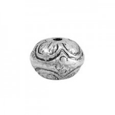Metal bead disc flower 11x8mm Antique silver
